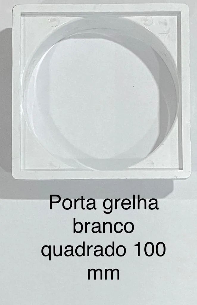 Porta-grelha branco quadrado 100mm fabricado pela N7N Ferramentaria
