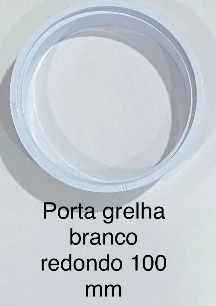 Porta-grelha branco redondo 100mm fabricado pela N7N Ferramentaria