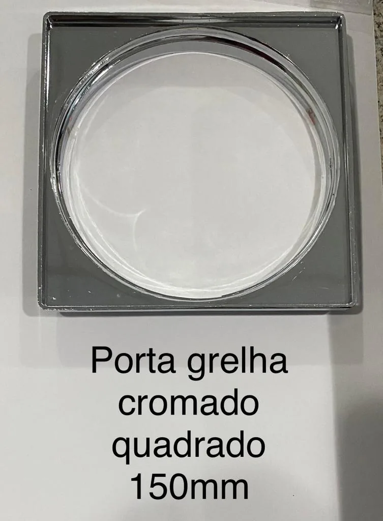 Porta-grelha cromado quadrado 150mm fabricado pela N7N Ferramentaria