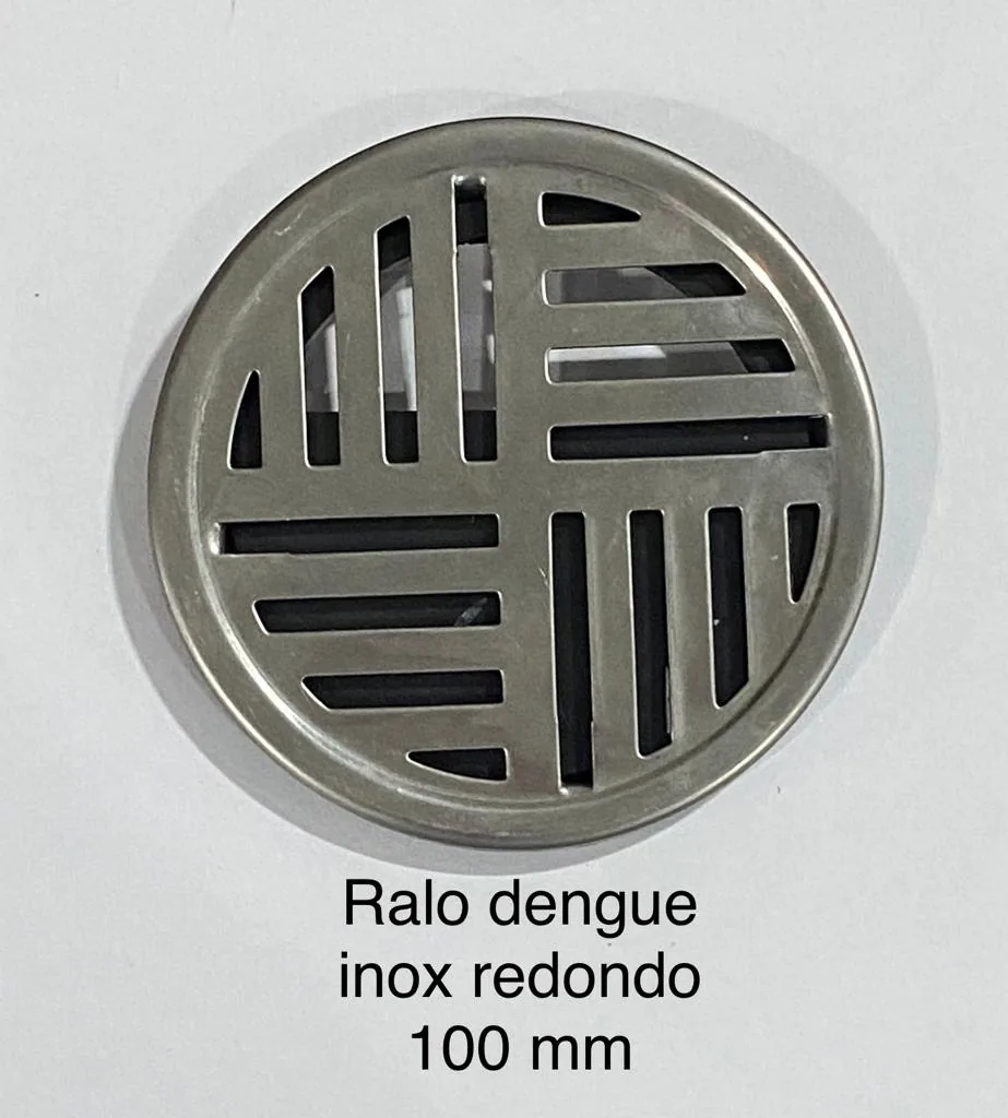 Ralo dengue inox redondo 100mm com grelha antiacúmulo fabricado pela N7N Ferramentaria